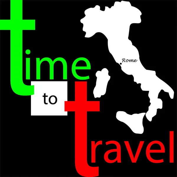Туризм Подорожні Плакати Шаблонного Дизайну Промо Текстом Картою Італії Приклад — стоковий вектор