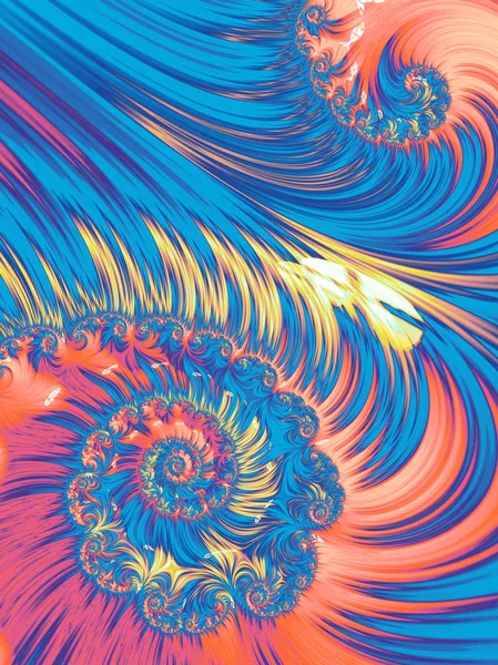 Pink and blue spiral abstract fractal pattern