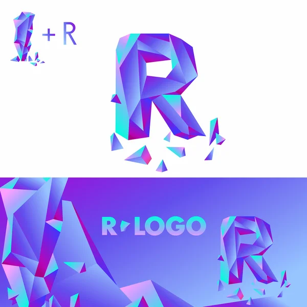 Gyémánt levél logó R — Stock Vector