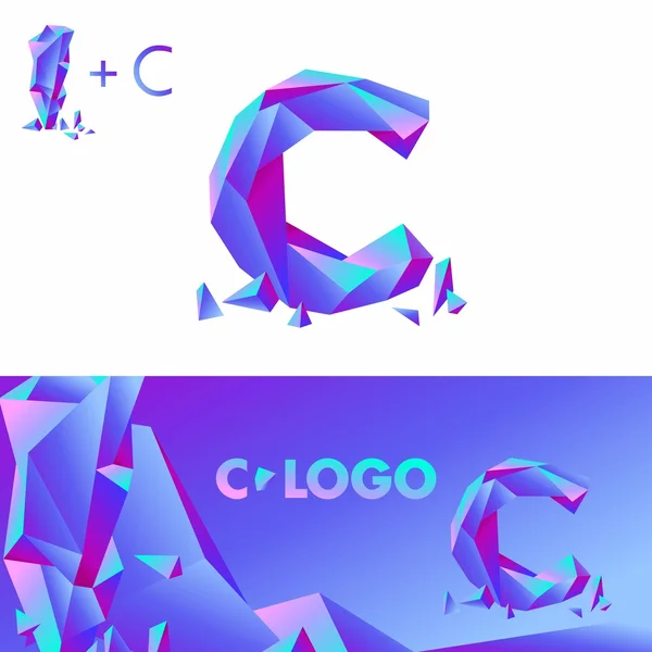 Diamante letra logo C — Vector de stock