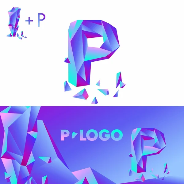 Logotipo da letra de diamante P — Vetor de Stock