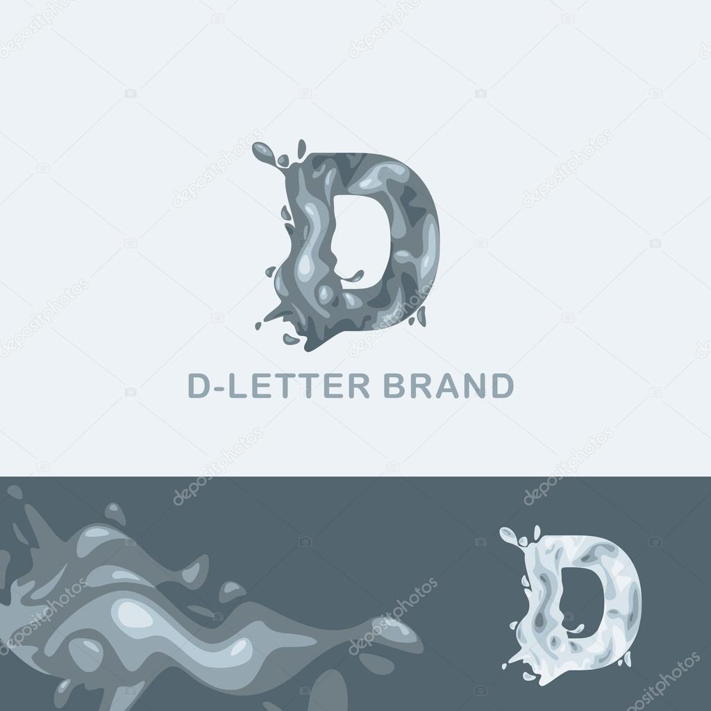 Creative logo corporate identity: liquid letter d