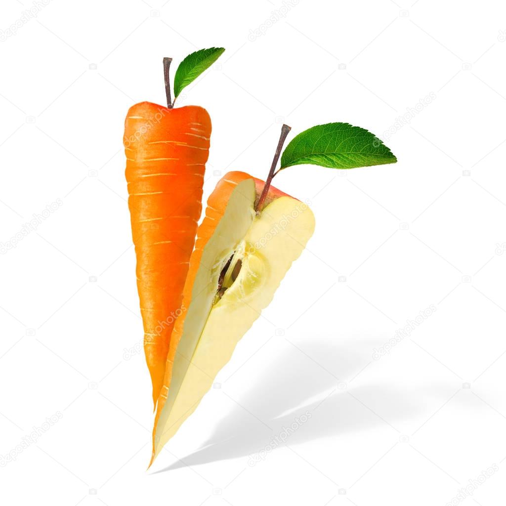 Illustration hybrid carrot apple 