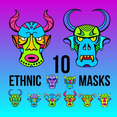 Ethnic color masks clipart