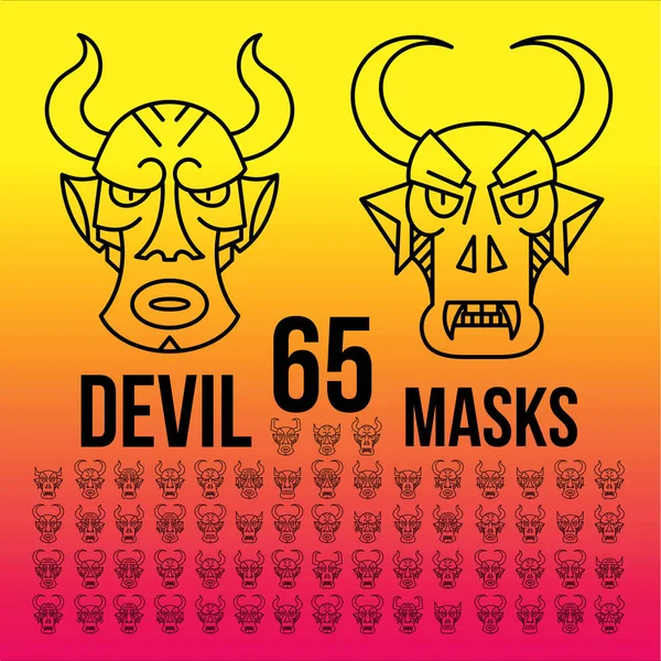Ethnic Devilr masks pattern — Stock Vector