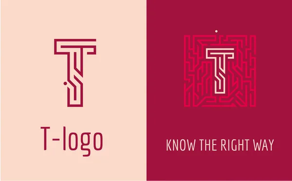 T Logo harf labirent. Şirketin kurumsal kimliği için yaratıcı logo: T harfi. Logo labirent, doğru yol seçimi, çözümler sembolize eder. Danışmanlık, finans, inşaat, yol şirketleri, görevler, eğitim okulları için uygundur.