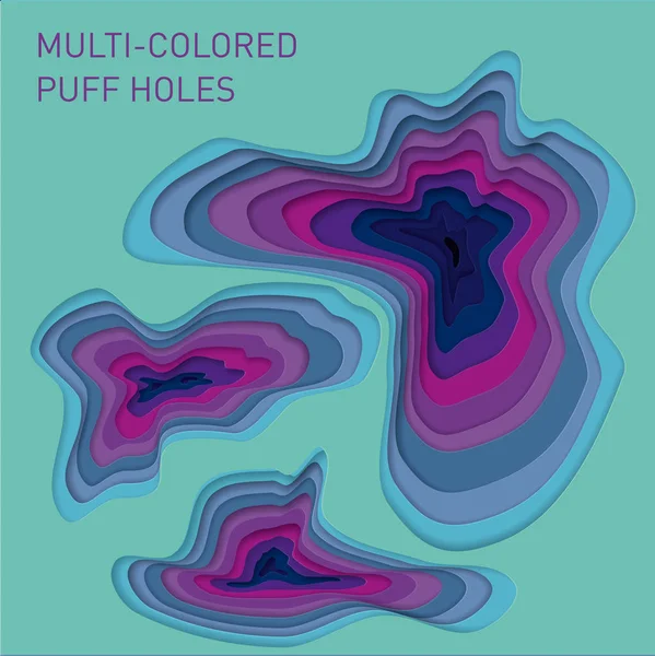 Puff delik 2 renkli baskı Multi — Stok Vektör