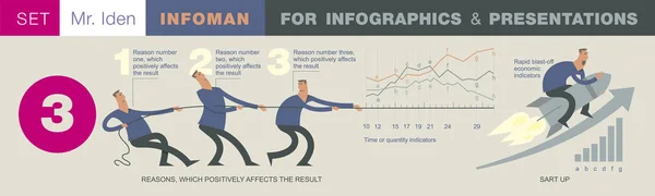 İş infographics iş durumları, başarıları, yatırım projeleri çeşitli resimler. Farklı pozlar ve jestleri. Proje, veri işleme, diyagramlar ve grafikler pazarlama üzerinde çalışma görselleştirme unsurları. P için şablon