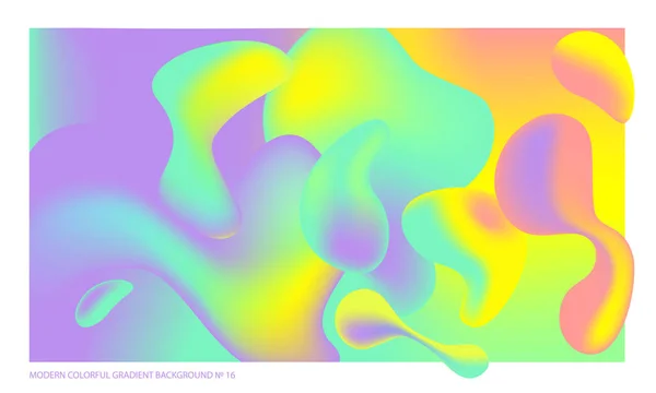 Bakgrund flerfärgad abstrakt vector holografiska 3d bakgrund med figurer och objekt för webben, förpackning, affisch, billboard, annons, lock, broschyr, collage, tapeter, presentation. Vektorillustration av modern konst. — Stock vektor