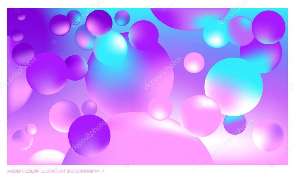 Background multicolored abstract vector gradient 3d background with luminous balls for  poster, billboard, advertisement, cover, wallpaper, presentation, packaging. Vector illustration of modern art.