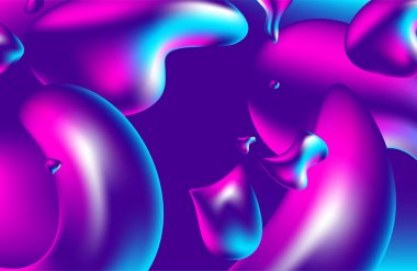 Resimler ve nesneler için web, paketleme, afiş, billboard, reklam, kapağı, broşür, kolaj, duvar kağıdı, sunum ile çok renkli tasarlamak vektör holografik degrade 3d arka arka plan. Modern sanat vektör çizim.