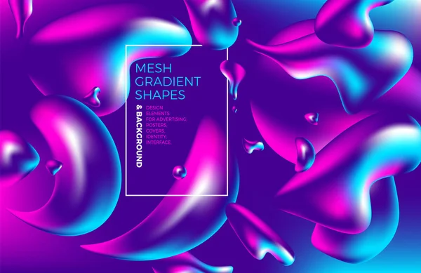 Resimler ve nesneler için web, paketleme, afiş, billboard, reklam, kapağı, broşür, kolaj, duvar kağıdı, sunum ile çok renkli tasarlamak vektör holografik degrade 3d arka arka plan. Modern sanat vektör çizim.