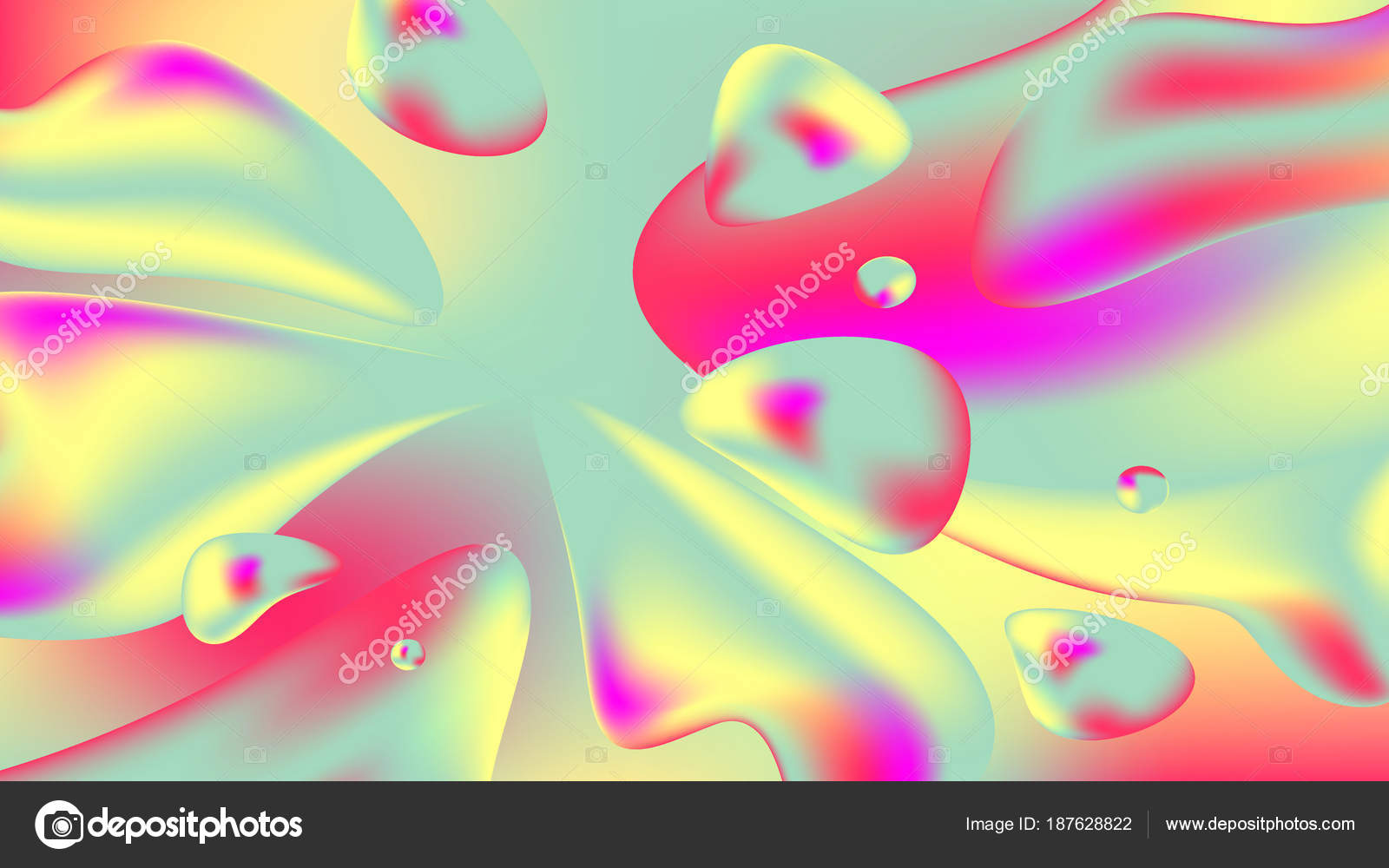 Background liquid. Background colorful abstract holographic 3D gradient for  web, packaging, poster, Billboard, cover, Wallpaper, presentation. A  flowing liquid, flow of water. Raster illustration. Stock Photo by ©filonov  187628822
