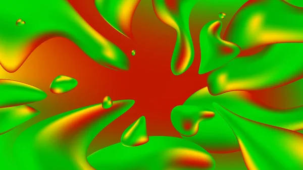 Υγρό φόντο. Κλίση υποβάθρου πολύχρωμο abstract ολογραφική 3d για το web, συσκευασία, αφίσα, πινακίδα, κάλυμμα, ταπετσαρία, παρουσίαση. Μια ροή υγρού, ροή του νερού. Εικόνα ράστερ. — Φωτογραφία Αρχείου