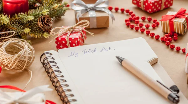 Wish list among presents — Stock Photo, Image