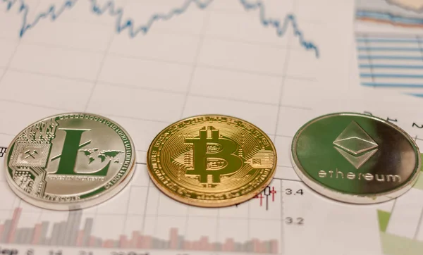 bitcoin ethereum litecoin madeni para ve grafik
