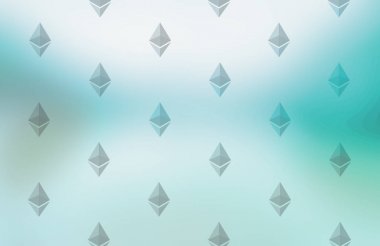 mavi arka plan bulanık ethereum logo