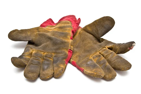 Vuile Handschoenen Geïsoleerde Achtergrond — Stockfoto