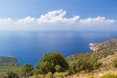 Güzel Akdeniz manzarası. Türkiye 'de sonbahar. Bay 'in manzarası, Likya