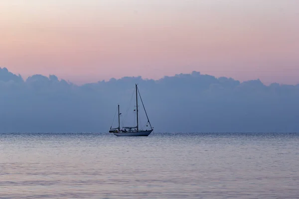 Beautiful View Sailboat Bay Sunrise Turkey — Stock Photo, Image