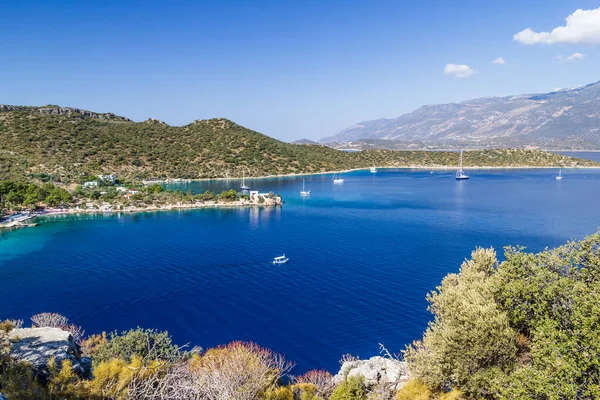 Hermoso Paisaje Mediterráneo Otoño Turquía Vista Bahía Likya — Foto de Stock