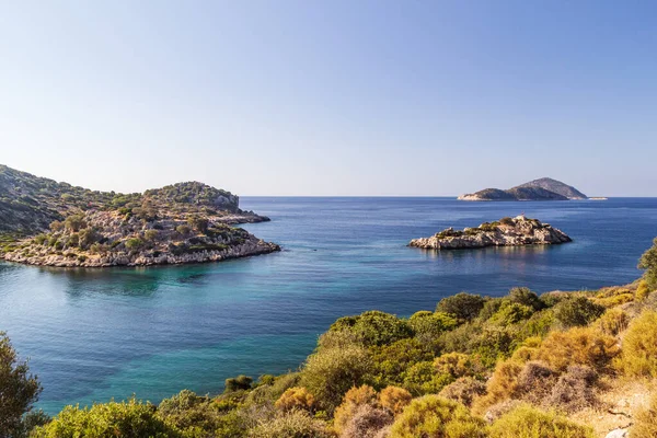 Hermoso Paisaje Mediterráneo Otoño Turquía Vista Bahía Likya — Foto de Stock