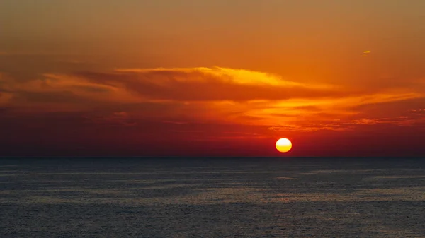 Pôr Sol Bela Paisagem Mediterrânea Vista Baía — Fotografia de Stock