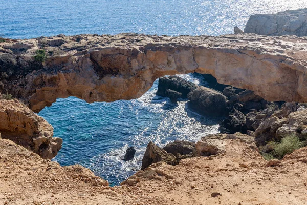 Veduta Della Spiaggia Turchese Aiya Napa Cipro Ayia Napa Costa — Foto Stock