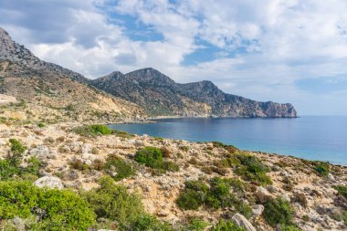 Paleochora yakınlarındaki körfezin güzel manzarası, Girit