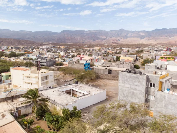 Hava manzaralı Sao Vincente köyü, Cabo Verde