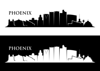 Phoenix şehri manzarası siluet