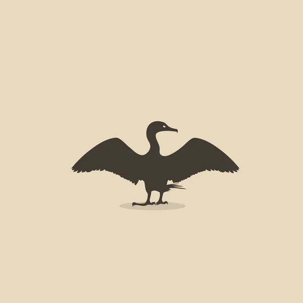Cormorant bird logo — Stock Vector