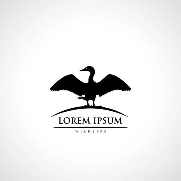 Logo oiseau cormoran — Image vectorielle