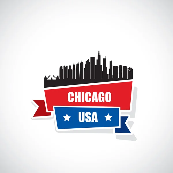 Bandiera della città di Chicago — Vettoriale Stock