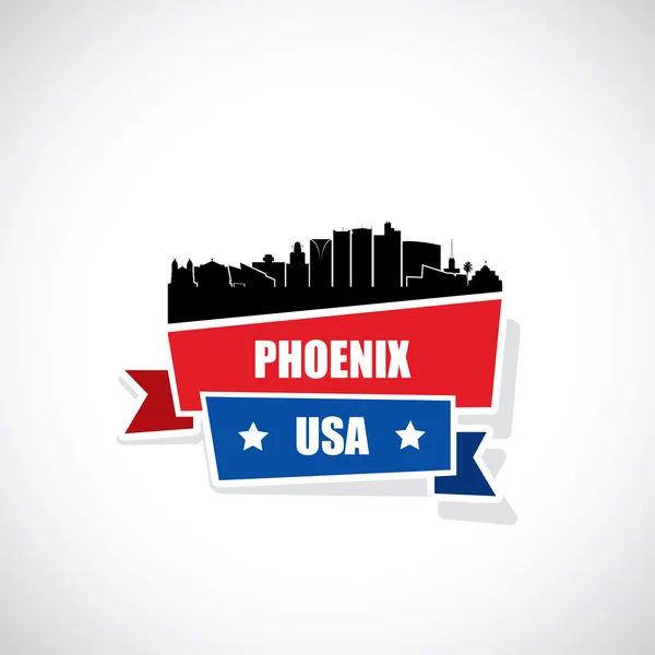 Phoenix skyline pita banner - Stok Vektor