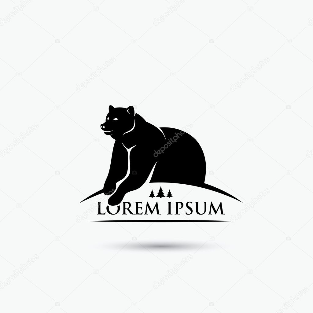 Bear animal logo. vector illustration