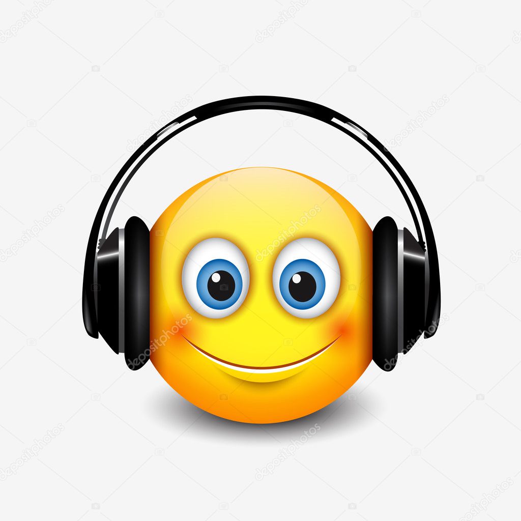 Smiley with headphones icon