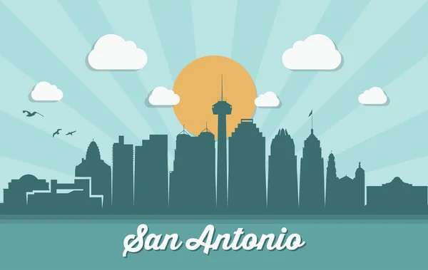 Skyline de San Antonio — Archivo Imágenes Vectoriales