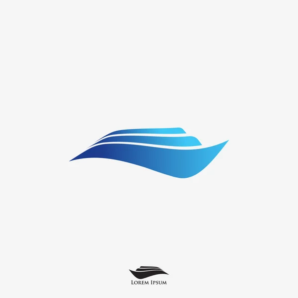 Yacht signe bleu — Image vectorielle