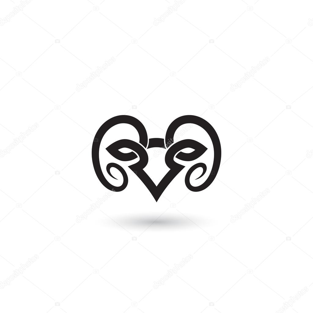 Ram animal sign - vector illustration