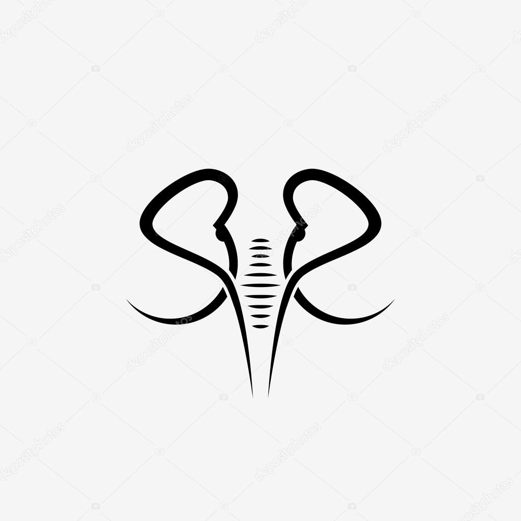 Elephant black symbol - vector illustration