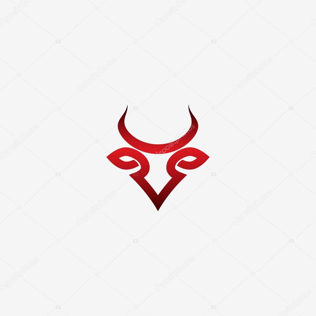 Bull red symbol - vector illustration