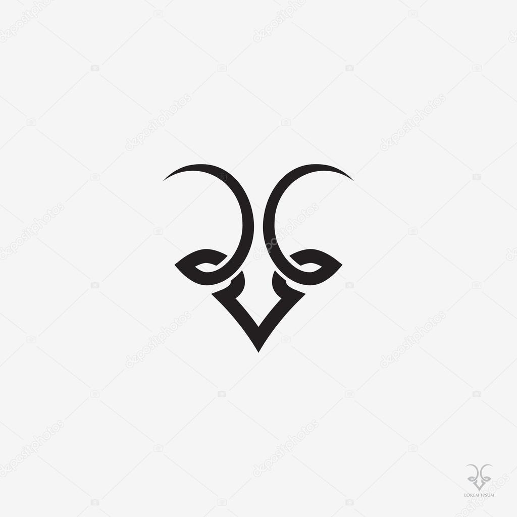 Goat black symbol - vector illustration