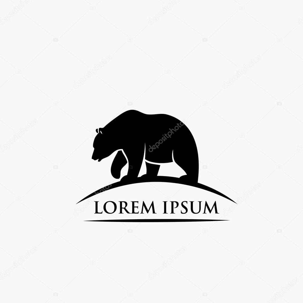 Grizzly bear sign - vector illustration