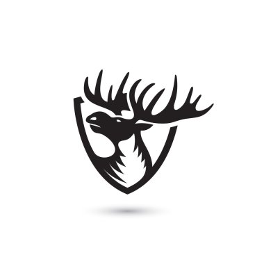 moose simple shield icon clipart