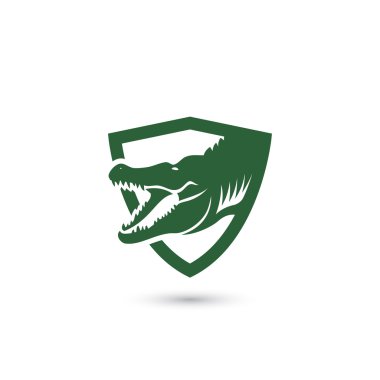 crocodile simple shield icon clipart