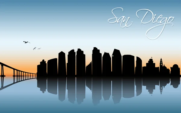 Bandeira cityscape san diego — Vetor de Stock