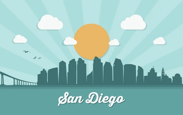 San diego cityscape banner — Διανυσματικό Αρχείο