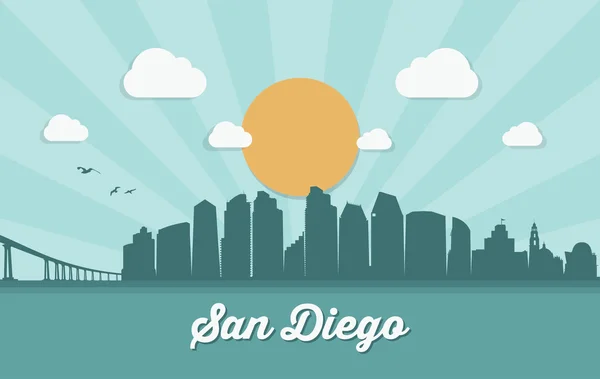 San diego banner de paisaje urbano — Archivo Imágenes Vectoriales