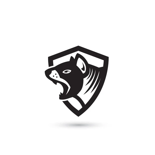 Tasmanian devil simple shield icon — ストックベクタ